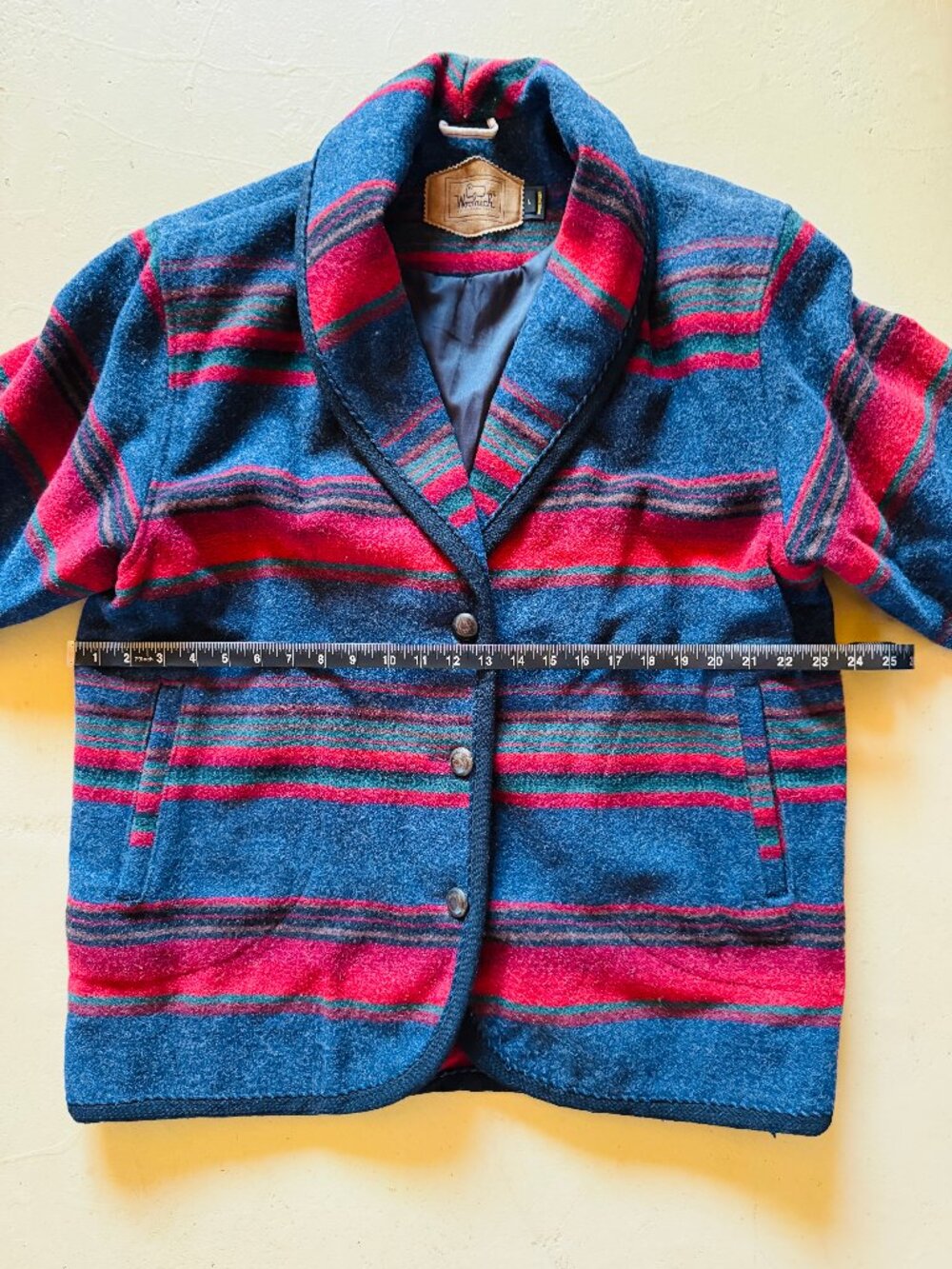 RARE Woolrich Wool Stripe Barn Field Chore Coat Jacket Large  EUC - Picture 5 of 7
